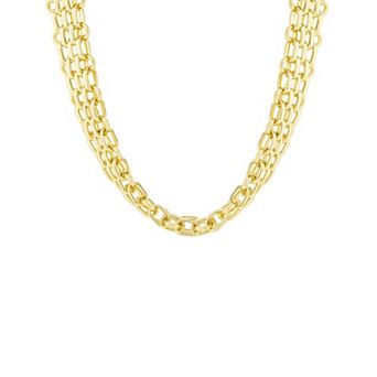 Emberly Polished Mesh Multi Link Necklace