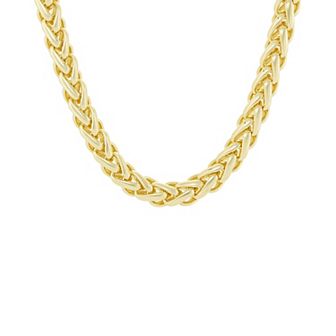 Emberly Gold Tone Polished Wheat Chain Necklace