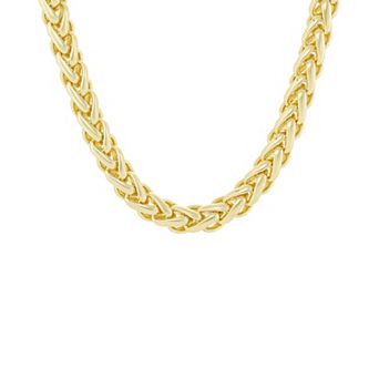 Emberly Gold Tone Polished Wheat Chain Necklace