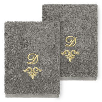 Linum Home Textiles Turkish Cotton Monica 2 pc Embellished Washcloth Set