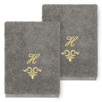 Linum Home Textiles Turkish Cotton Monica 2 pc Embellished Washcloth Set