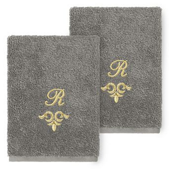 Linum Home Textiles Turkish Cotton Monica 2 pc Embellished Washcloth Set