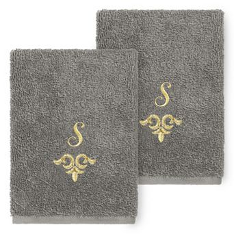 Linum Home Textiles Turkish Cotton Monica 2 pc Embellished Washcloth Set