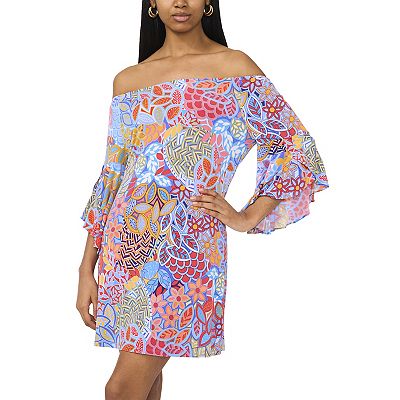 msk off the shoulder dress MSK Womens Cold Shoulder Short Mini Dress
