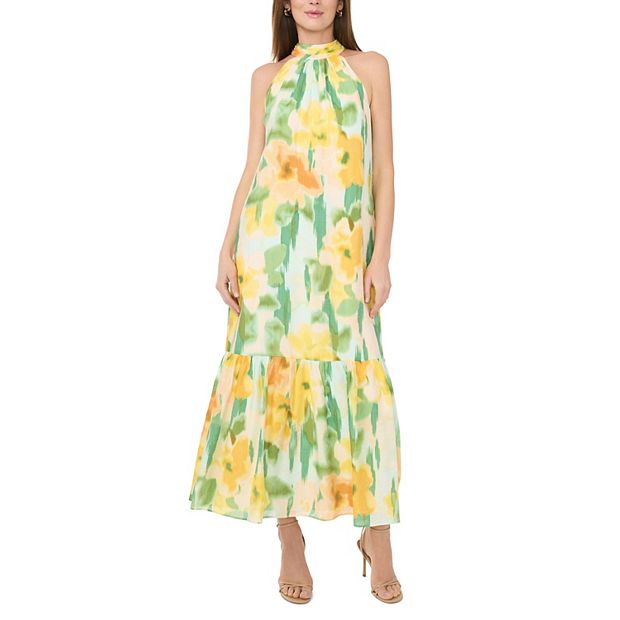 chinese dress ladies MSK Womens Floral Print Smocked Maxi Dress Purple M at Amazon Women's  Clothing store