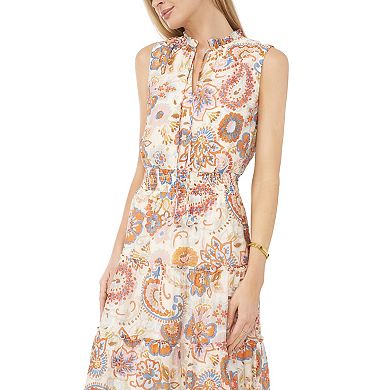 Women's MSK Tie Neck Tiered Maxi Dress