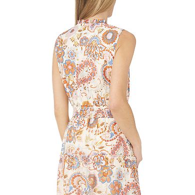 Women's MSK Tie Neck Tiered Maxi Dress