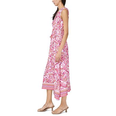Women's MSK Sleeveless Midi Dress with O Zip Trim