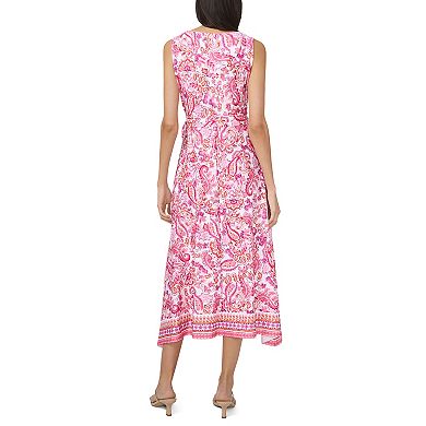 Women's MSK Sleeveless Midi Dress with O Zip Trim
