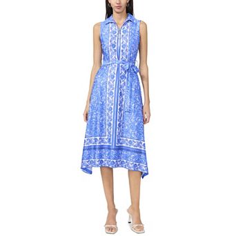 Women's MSK Sleeveless Midi Dress with Three Ring Trim