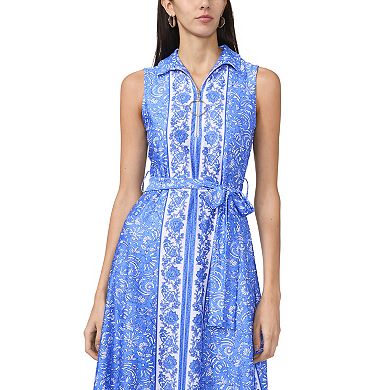 Women's MSK Sleeveless Midi Dress with Three Ring Trim