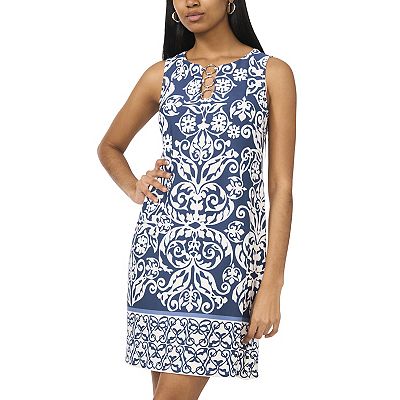 Women's MSK Sleeveless Lace-Up Shift Dress