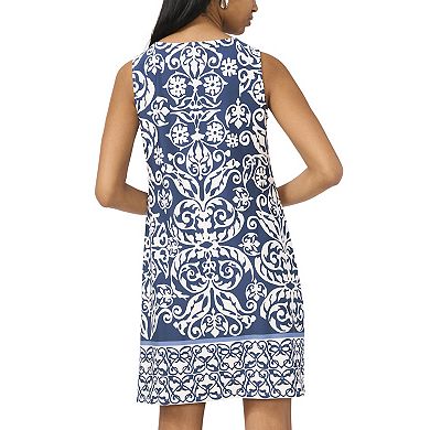 Women's MSK Sleeveless Lace-Up Shift Dress