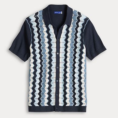 Men's Apt. 9® Short Sleeve Zig Zag Button-Down Shirt