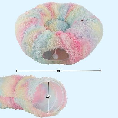 PetMaker 3-ft. Cat Tunnel with Cat Bed