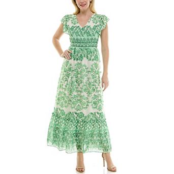 Women's Maison Tara V-Neck Smocked Bodice Maxi Dress