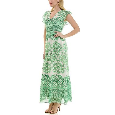 Women's Maison Tara V-Neck Smocked Bodice Maxi Dress