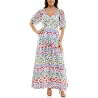 Women's Maison Tara Sweetheart Neck Printed Maxi Dress