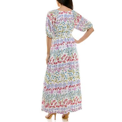 Women's Maison Tara Sweetheart Neck Printed Maxi Dress