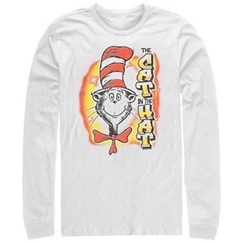 Men's Dr. Seuss The Cat In The Hat Airbrush Long Sleeve Graphic Tee