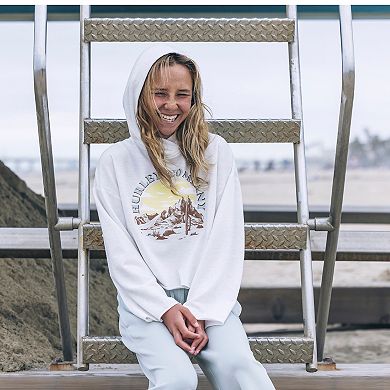 Girls 7-16 Hurley Raw Hem Pullover Graphic Cropped Hoodie