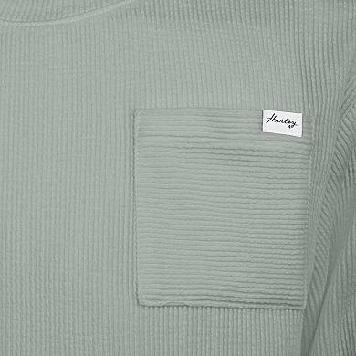 Girls 7-16 Hurley Embroidered Floral Ribbed Knit Long Sleeve T-shirt