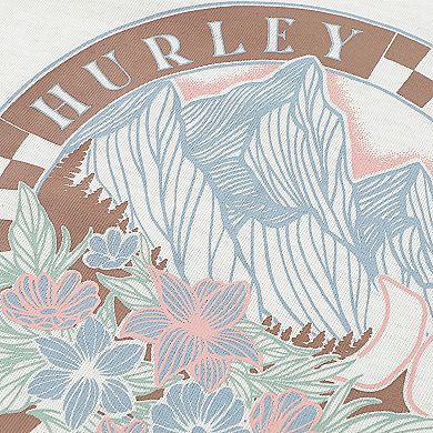Girls 7-16 Hurley Floral Mountain Range Short Sleeve Graphic Baby Tee