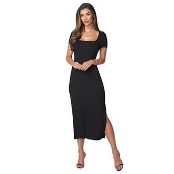 Women's bebe Square Neck T-Shirt Maxi Dress