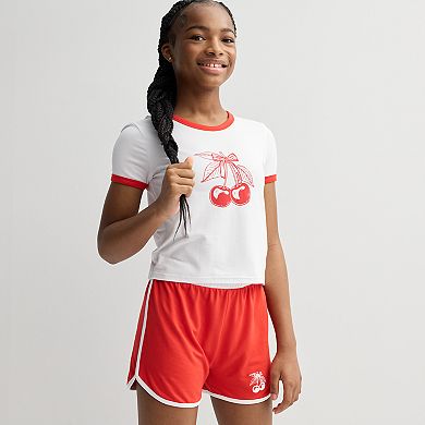 Girls 7-16 Harper & Ivy Miss Americana Short Sleeve Tee & Shorts Set