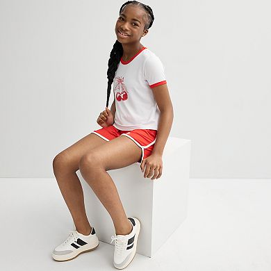 Girls 7-16 Harper & Ivy Miss Americana Short Sleeve Tee & Shorts Set