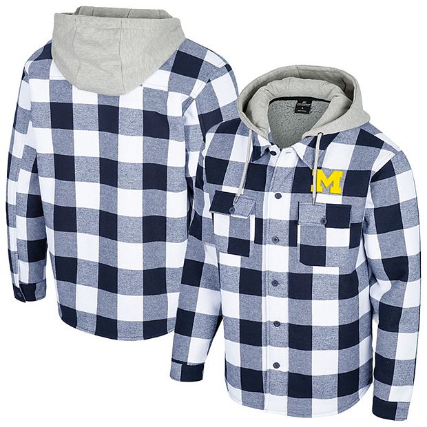 Men's Colosseum Navy/White Michigan Wolverines Buffalo Plaid Full