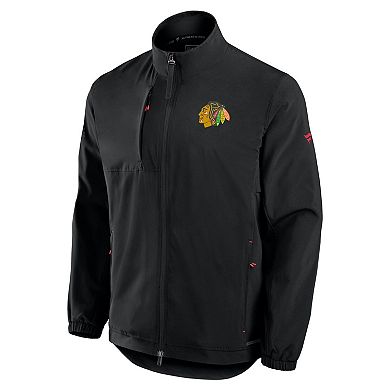 Men's Fanatics Black Chicago Blackhawks Authentic Pro Rink Coaches Full-Zip Jacket