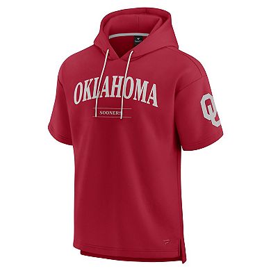 Men's Fanatics Crimson Oklahoma Sooners Ready Short Sleeve Pullover Hoodie