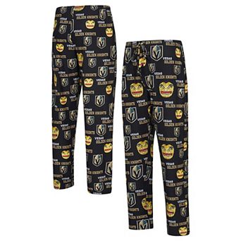 Men's Concepts Sport Black Vegas Golden Knights All Over Print Knit Pants