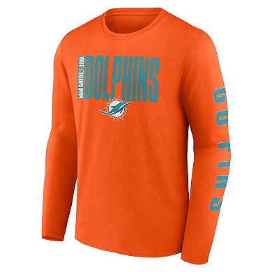 Men's Fanatics Orange Miami Dolphins Big & Tall Vision Long Sleeve T-Shirt