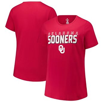 Women's Fanatics Crimson Oklahoma Sooners Plus Size Lean Scoop Neck T-Shirt