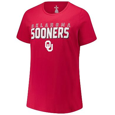 Women's Fanatics Crimson Oklahoma Sooners Plus Size Lean Scoop Neck T-Shirt