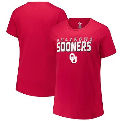 Women's Fanatics Crimson Oklahoma Sooners Plus Size Lean Scoop Neck T-Shirt