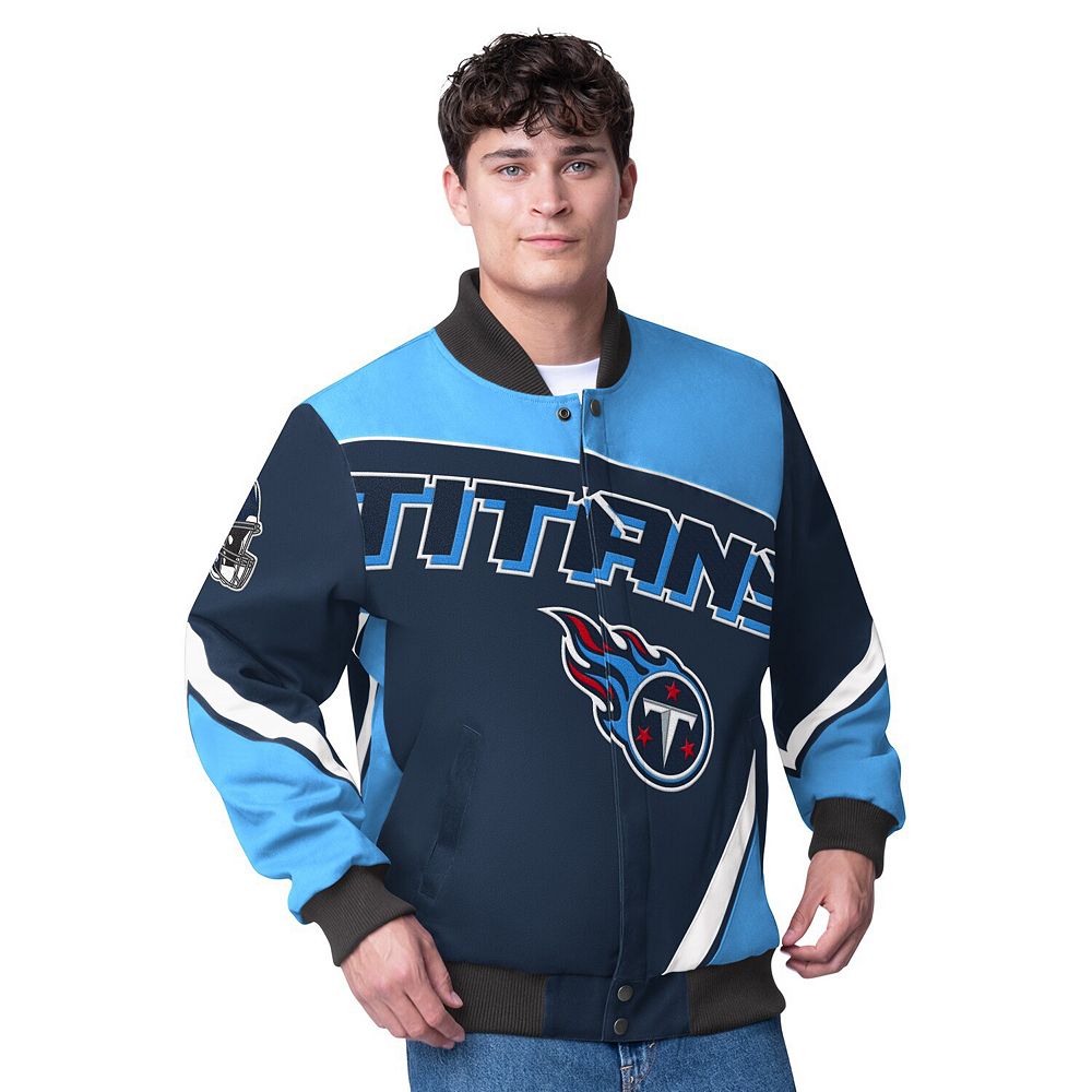 Men's G-III Extreme Navy Tennessee Titans Maximum Racing Full-Snap