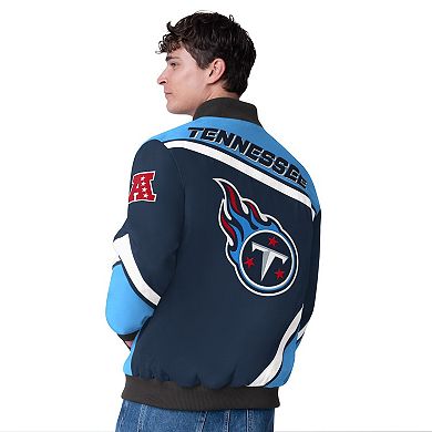 Men's G-III Extreme Navy Tennessee Titans Maximum Racing Full-Snap Jacket