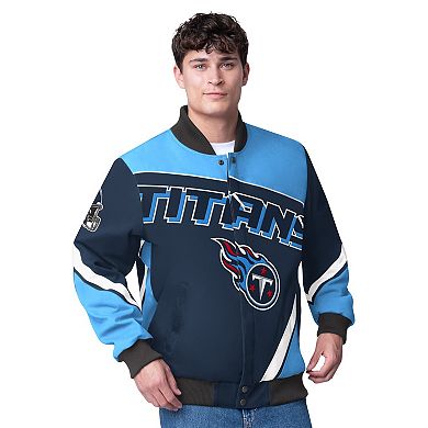 Men's G-III Extreme Navy Tennessee Titans Maximum Racing Full-Snap Jacket
