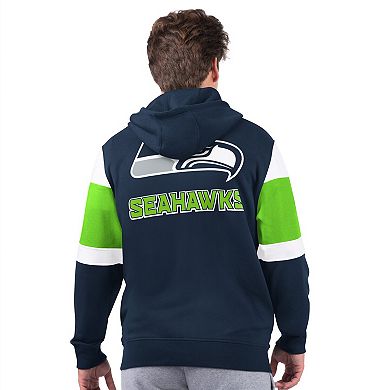 Men's Starter College Navy Seattle Seahawks Extreme Full-Zip Hoodie
