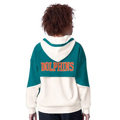 Women's Starter White Miami Dolphins Scrimmage Full-Zip Hoodie