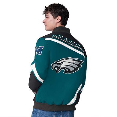 Men's G-III Extreme Green Philadelphia Eagles Maximum Racing Full-Snap Jacket