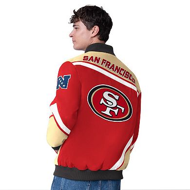 Men's G-III Extreme Scarlet San Francisco 49ers Maximum Racing Full-Snap Jacket