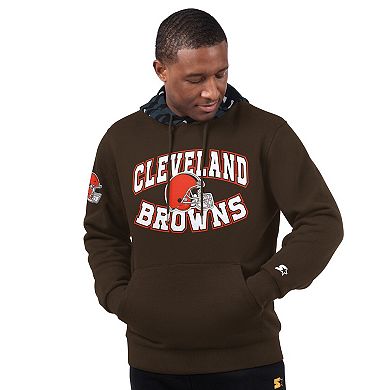 Men's Starter Brown Cleveland Browns Thursday Night Gridiron Vintage Logo Pullover Hoodie