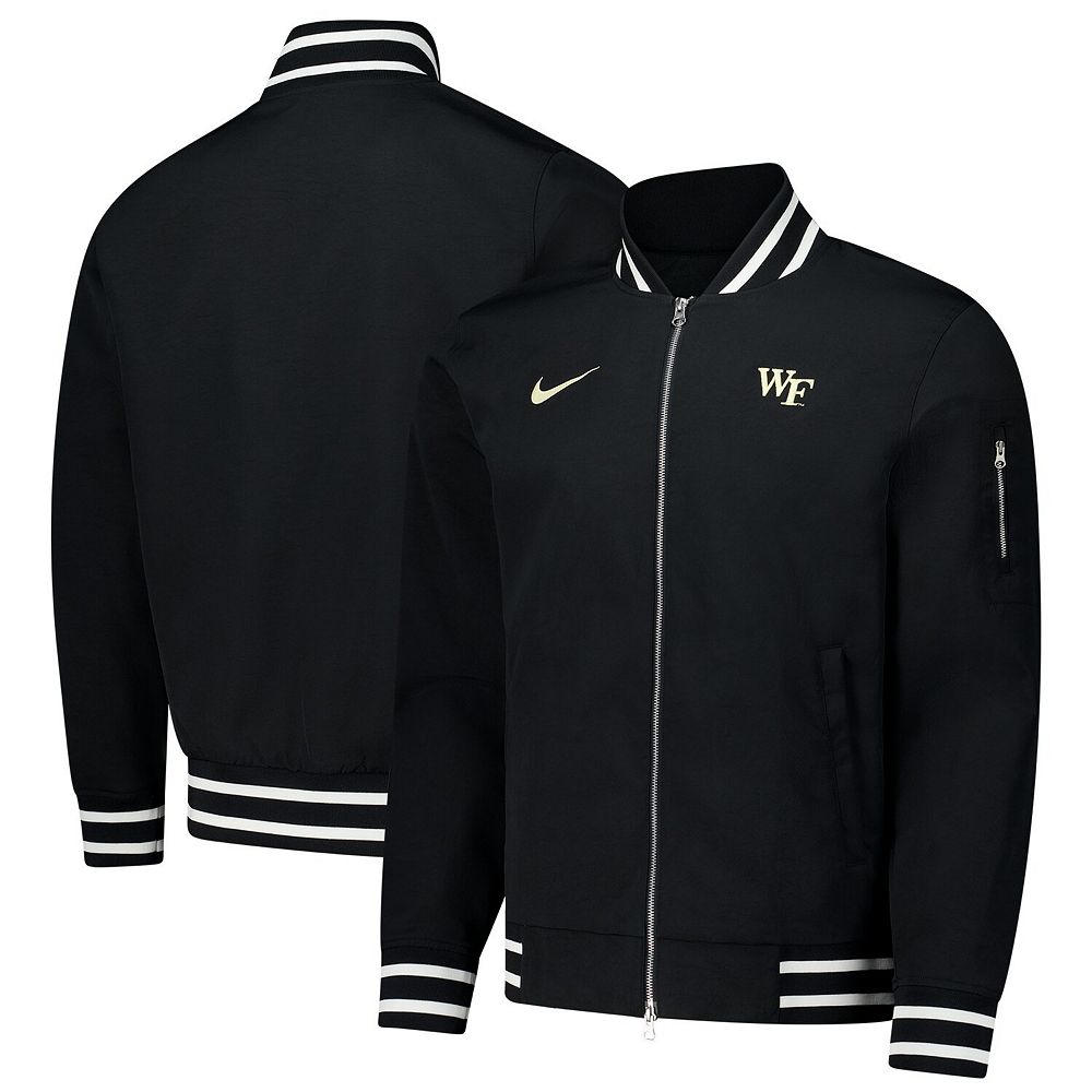 WAKE × Setinn Nylon Jacket Men's Nike Black Wake Forest Demon Deacons Full-Zip Bomber