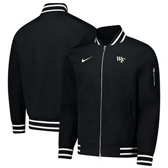Men's Nike Black Wake Forest Demon Deacons Full-Zip Bomber Jacket