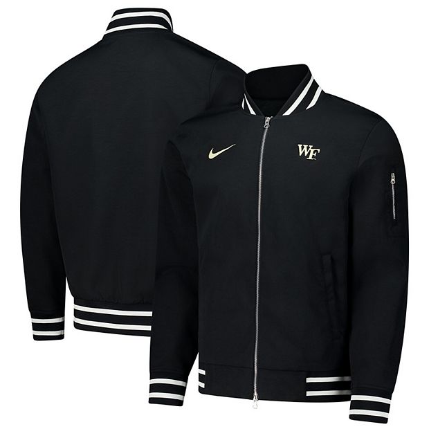 Men's Nike Black Wake Forest Demon Deacons Full-Zip Bomber
