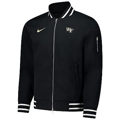 Men's Nike Black Wake Forest Demon Deacons Full-Zip Bomber Jacket